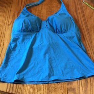 Lands End Turquoise Halter Swim Top Sz. 14 D